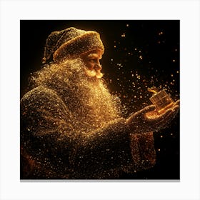 Santa Claus with Present Canvas Print