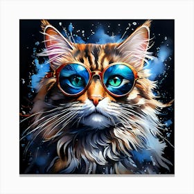 Cat With Sunglasses 11 Canvas Print