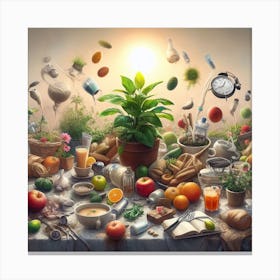 Table Full Of Food Canvas Print
