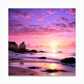 Sunset At The Beach Canvas Print