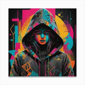 Girl In Hoodie 2 Canvas Print