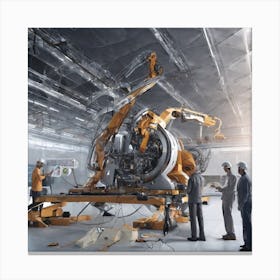 Robots In A Factory Canvas Print