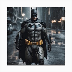 Batman In The Rain Canvas Print