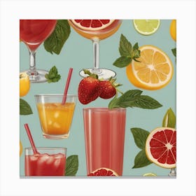 Default Nonalcoholic Cocktails And Smoothies Aesthetic 2 Canvas Print