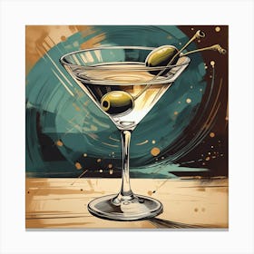 Vintage Martini Watercolor Art Print_FY_IN_06 Canvas Print