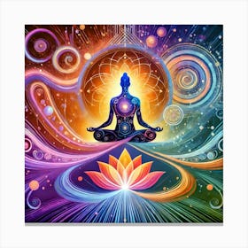 Abstract Meditation Artwork with Energy Patterns – Modern Mindfulness Design Canvas Print