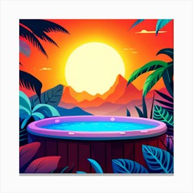 Hot Tub In The Jungle Canvas Print