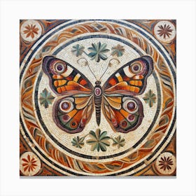 Roman Mosaic Butterfly III Canvas Print