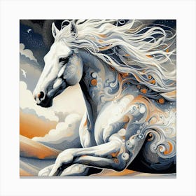 White Horse Canvas Print