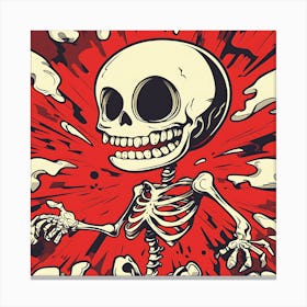 Spooky Halloween Skeleton Emojis Artwork 5 Canvas Print