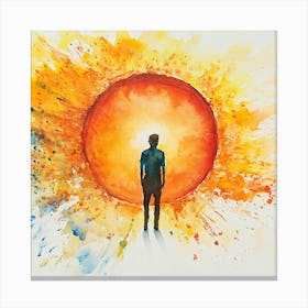 Sun and Human Looking into it Canvas Print