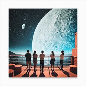 People Looking At The Moon 1 Canvas Print