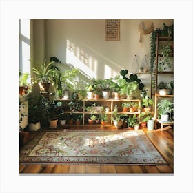 Stockcake Sunlit Indoor Garden 1720412678 Canvas Print