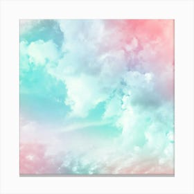 Surreal Dreamy Candy Sky Pastel Pink Aqua Canvas Print