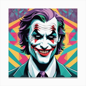 Joker Portrait Low Poly Painting (10) Canvas Print