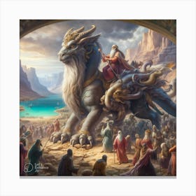 Dragon And The King Canvas Print