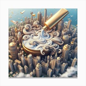 City In The Clouds 1 Canvas Print