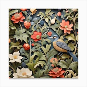 Bird In The Garden inspired by William Morris  Canvas Print