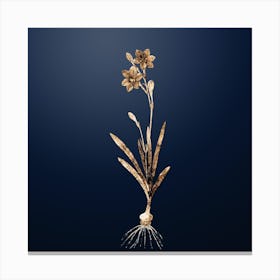 Gold Botanical Coppertips on Midnight Navy n.4279 Canvas Print