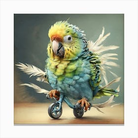 Parrot On A Bike 1 Canvas Print