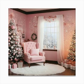 Pink Christmas Room 8 Canvas Print