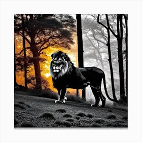 Lion In The Forest 31 Canvas Print