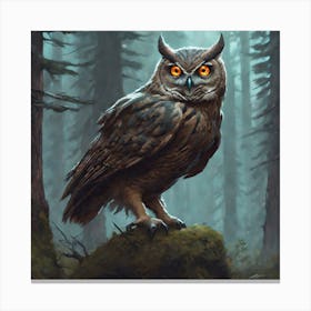 Owl In The Forest 92 Canvas Print