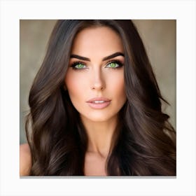 Beautiful Woman With Green Eyes Canvas Print