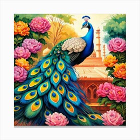 Peacock Painting Canvas Print