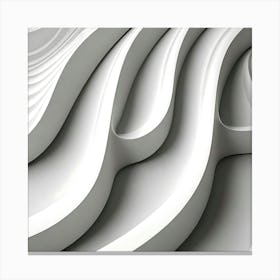 Abstract White Wavy Pattern Canvas Print