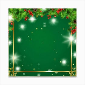 Decorative Frame Green Natale Glow Holiday Bright Traditional Festive Beautiful Light Dec (3) 2 Canvas Print