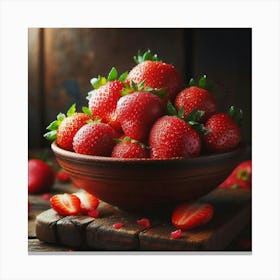 Strawberries In A Bowl 1 Canvas Print