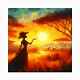 Sunset In The Savannah 2 Canvas Print