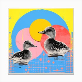 Photographic Duckling Collage Pastel Canvas Print