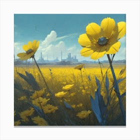 Field Of Yellow Flowers 41 Canvas Print