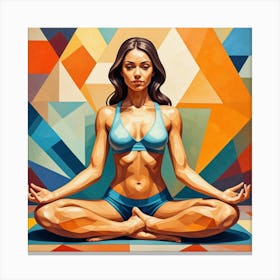 Half Lotus Pose Cubism Style Canvas Print