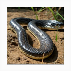 Black Slender Snake Canvas Print