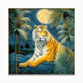 Tiger At Night Canvas Print