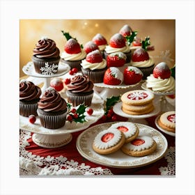 Leonardo Phoenix 10 A Festive Holiday Dessert Spread Featuring 0 Canvas Print