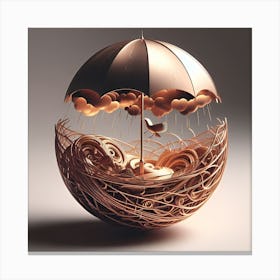 Nest With Umbrella Canvas Print