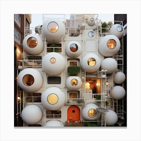 House With Spheres Canvas Print