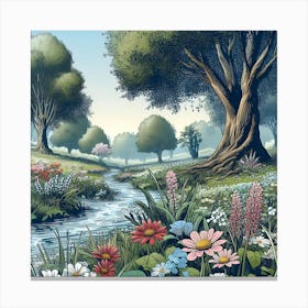 Serene And Peaceful Meadow 5 Canvas Print