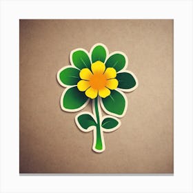 Flower Sticker Canvas Print