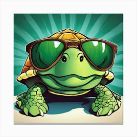 Turtle In Sunglasses 1 Canvas Print