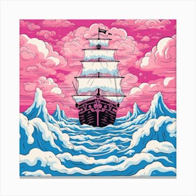 Ship In The Sea 3 Canvas Print