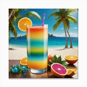 Tropical Drink On The Beach 1 Canvas Print