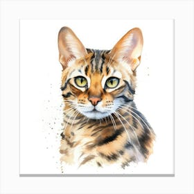 Bengal Spotted Cat Portrait Canvas Print