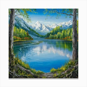 Lake In The Mountains 21 Canvas Print