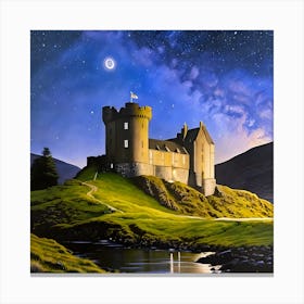Scottish Castle At Night Canvas Print