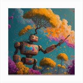 Robot Painting Canvas Print
